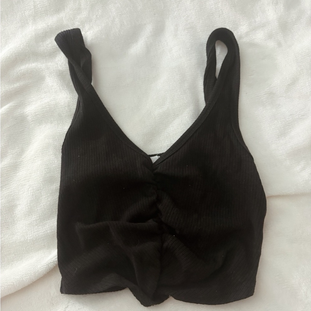 Garage Black Ribbed Tank Top